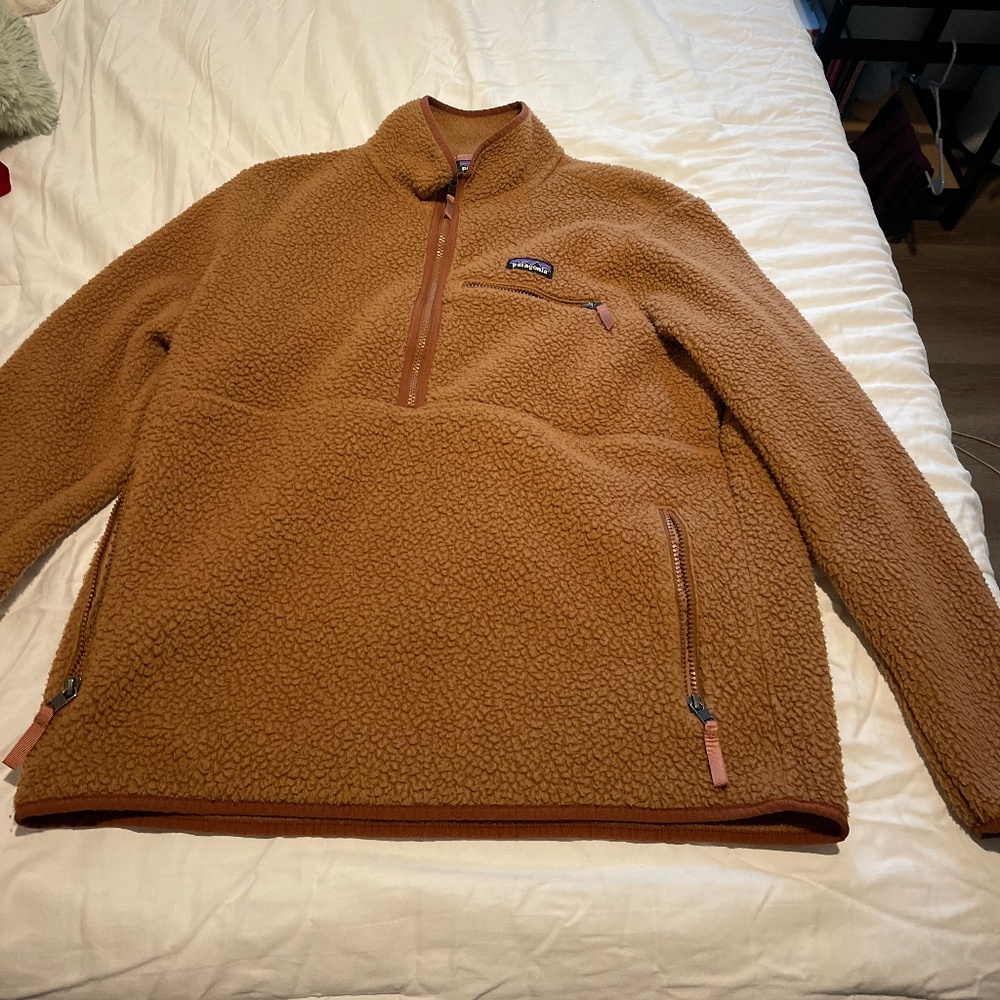 Patagonia Brown Teddy Bear Half Zip Fleece
